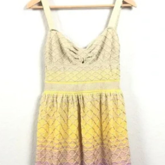 Missoni Dress 44 Gold Ombré Knit Patterned Sheath - Picture 5 of 11